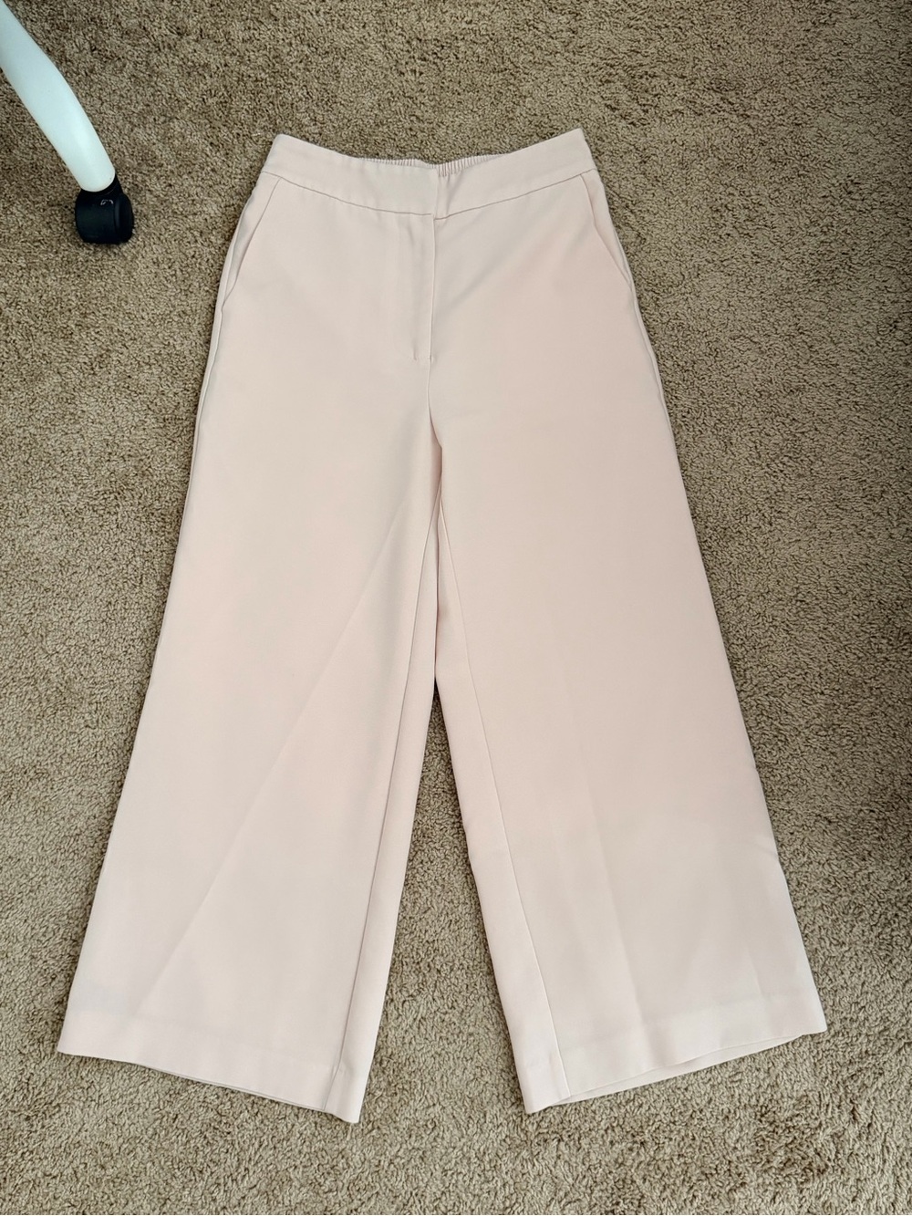 miami Wide-Leg Cropped Pants in Soft Blush